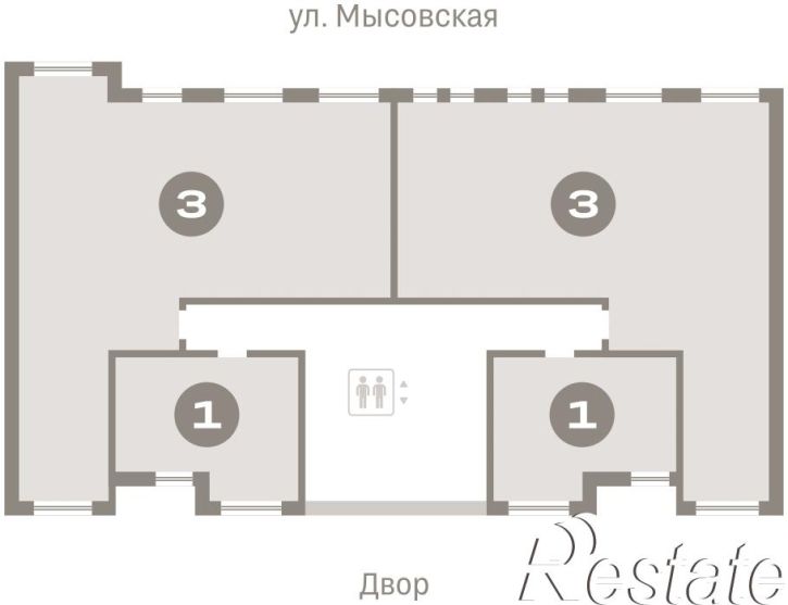 3-комн квартира в новом доме Мысовская, 22