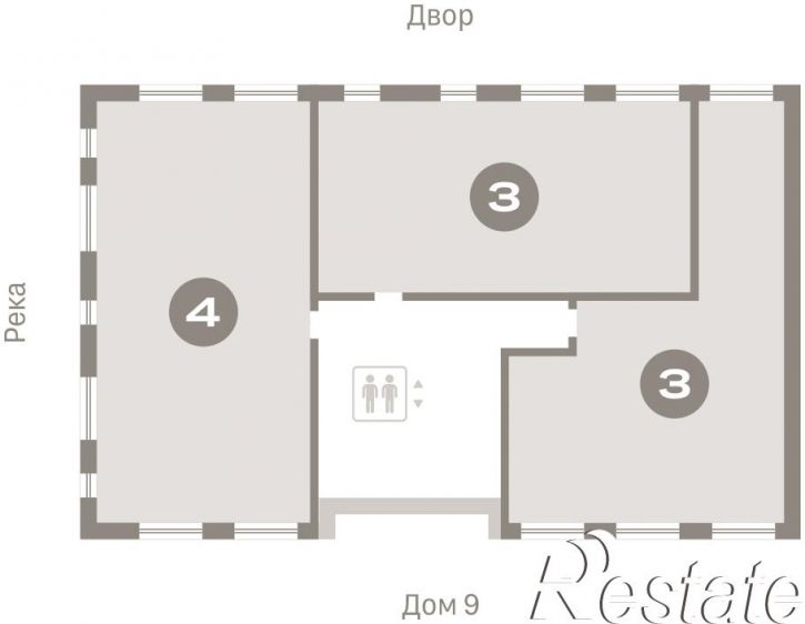 3-комн квартира в новом доме Причальная улица, 7