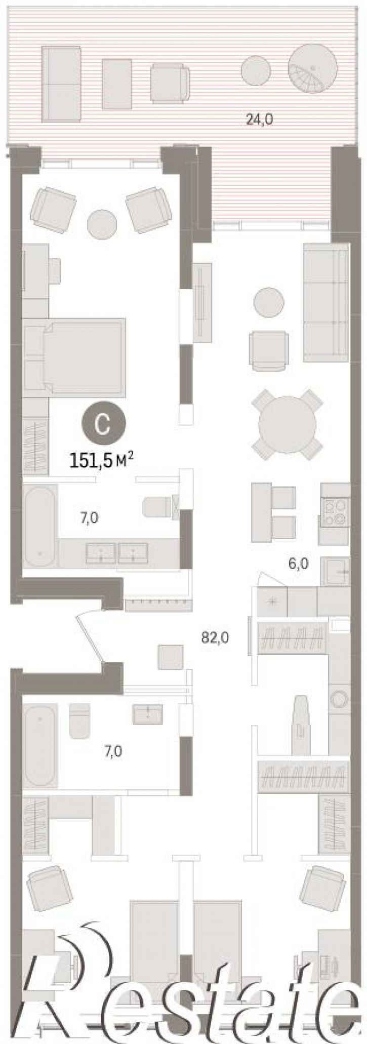 2-комн квартира в новом доме Причальная улица, 7