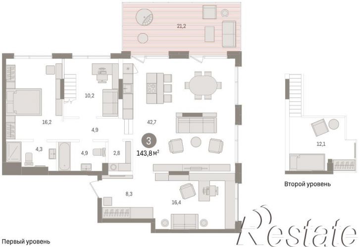 3-комн квартира в новом доме Краснооктябрьская, 4