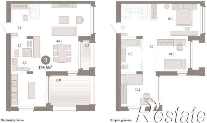 3-комн квартира в новом доме Республики, 205
