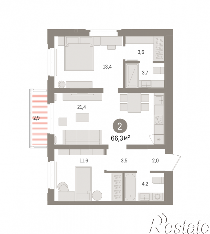 3-комн квартира в новом доме Минская, 92