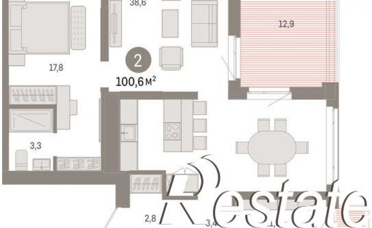 3-комн квартира в новом доме улица Республики, 205 к3,  д. 205 к3