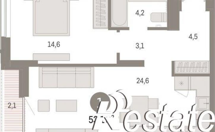 1-комн квартира Краснооктябрьская улица, 4 к2,  д. 4 к2