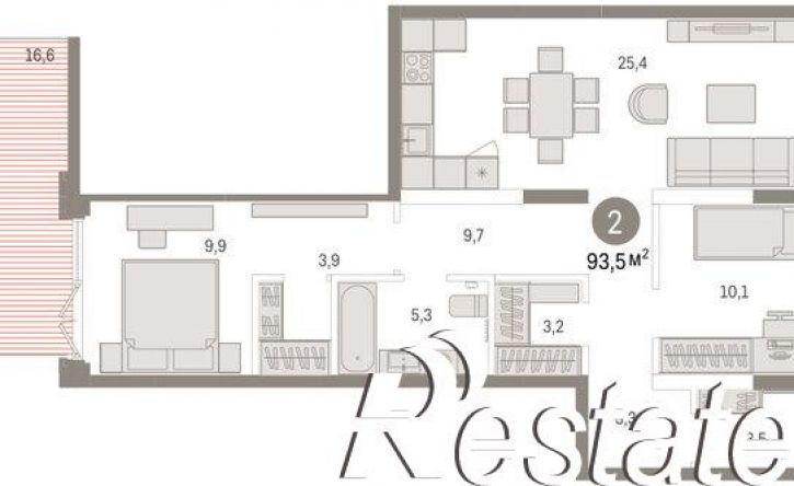 2-комн квартира улица Республики, 205 к2,  д. 205 к2