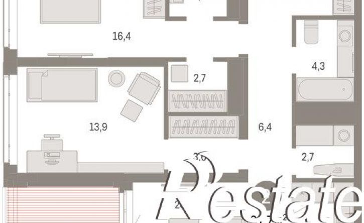 3-комн квартира в новом доме улица Республики, 205 к3,  д. 205 к3