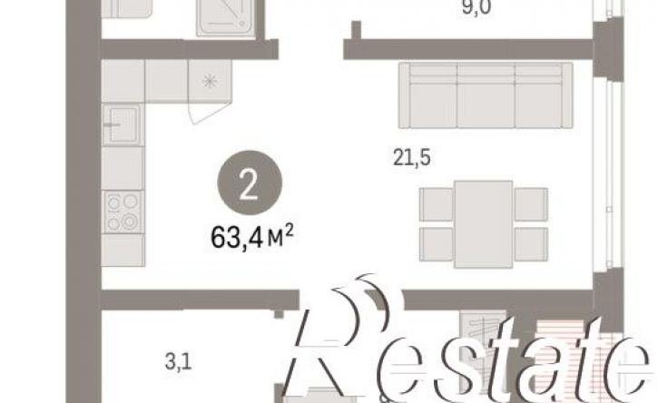 2-комн квартира в новом доме улица Республики, 205 к3,  д. 205 к3