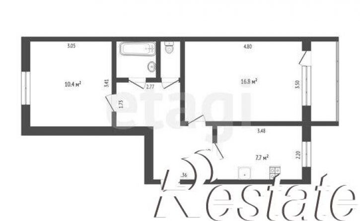 2-комн квартира улица Щербакова, 86,  д. 86