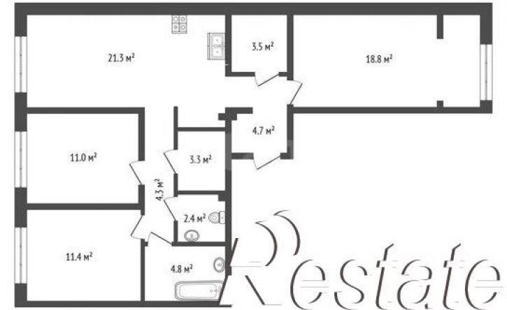 3-комн квартира улица Новаторов, 30,  д. 30