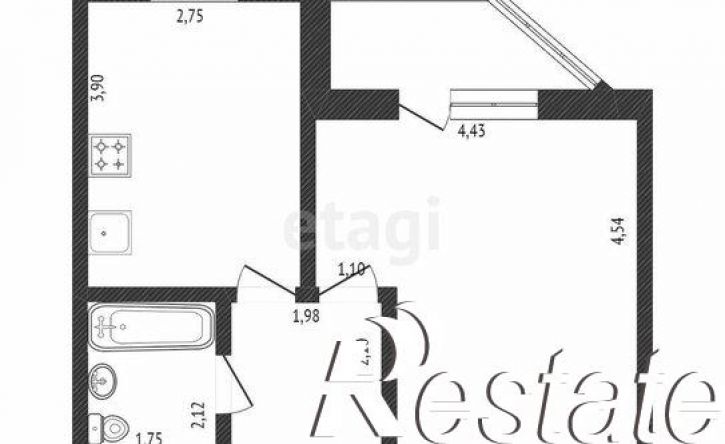 1-комн квартира улица Николая Ростовцева, 18,  д. 18