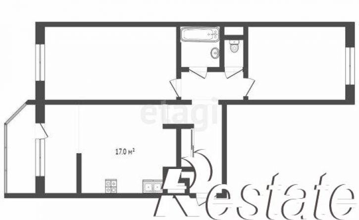 2-комн квартира улица Константина Посьета, 3,  д. 3