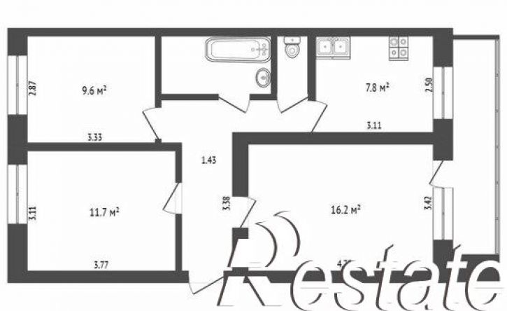 3-комн квартира Станционная улица, 26Б,  д. 26Б