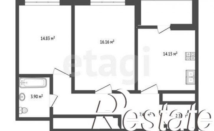 2-комн квартира улица Газовиков, 61,  д. 61