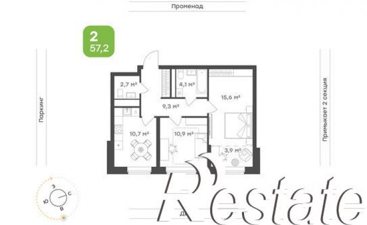 2-комн квартира в новом доме улица Ильи Кургузова, 8 c7,  д. 8 c7
