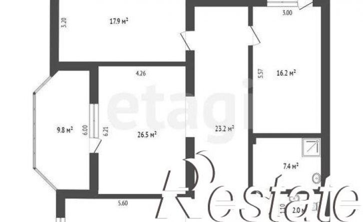 3-комн квартира улица Герцена, 52,  д. 52