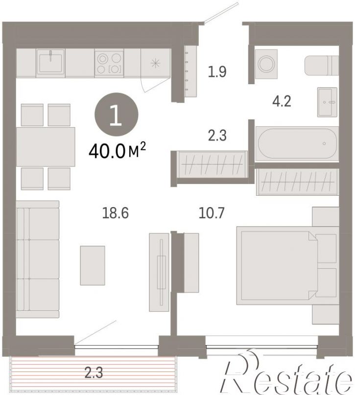 2-комн квартира в новом доме Томская, 60А