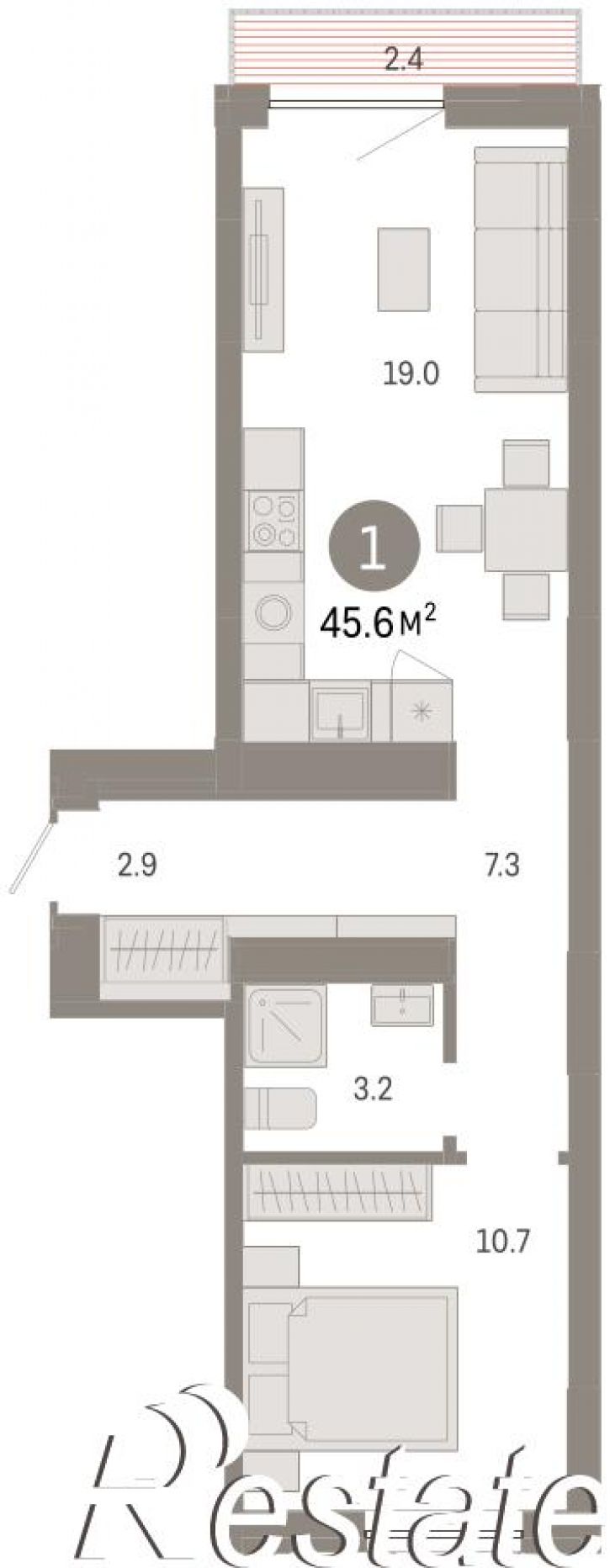2-комн квартира в новом доме Томская, 60А