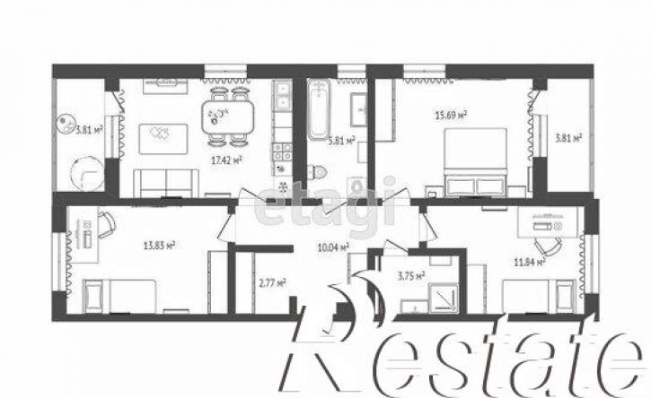 3-комн квартира Газопромысловая улица, 1 к2,  д. 1 к2