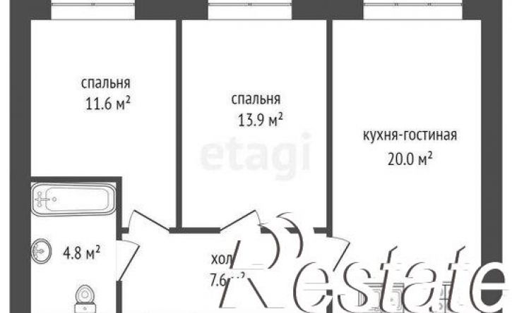 2-комн квартира Новгородская улица, 20,  д. 20