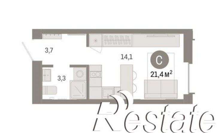 1-комн квартира улица Республики, 205 к2,  д. 205 к2