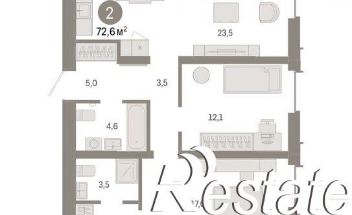 3-комн квартира улица Республики, 205 к2,  д. 205 к2