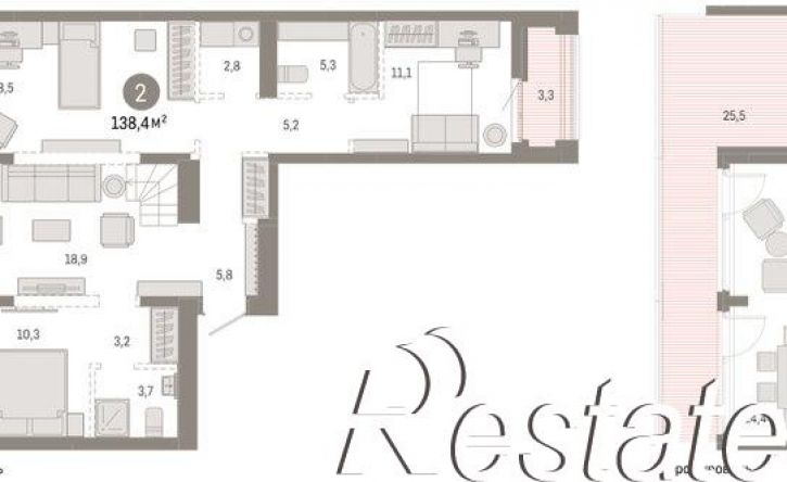 3-комн квартира в новом доме улица Республики, 205 к3,  д. 205 к3