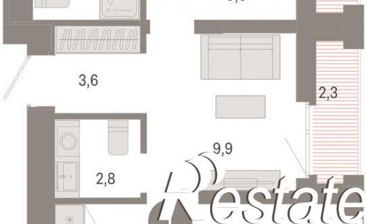 2-комн квартира в новом доме улица Республики, 205 к3,  д. 205 к3