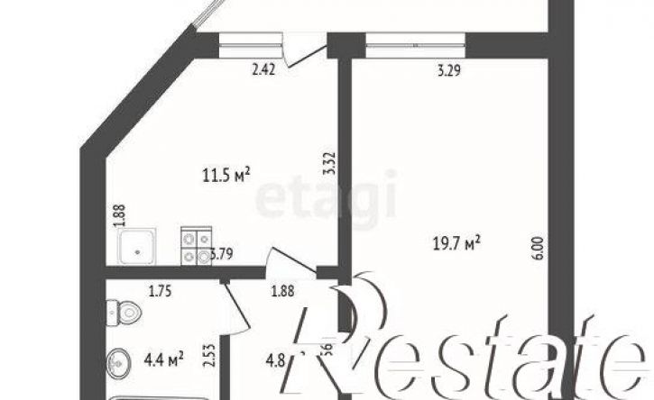 1-комн квартира улица Чернышевского, 2Б/12,  д. 2Б/12