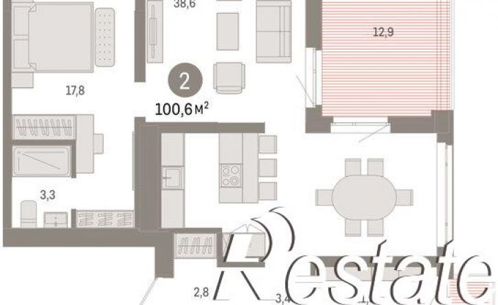 3-комн квартира в новом доме улица Республики, 205 к3,  д. 205 к3