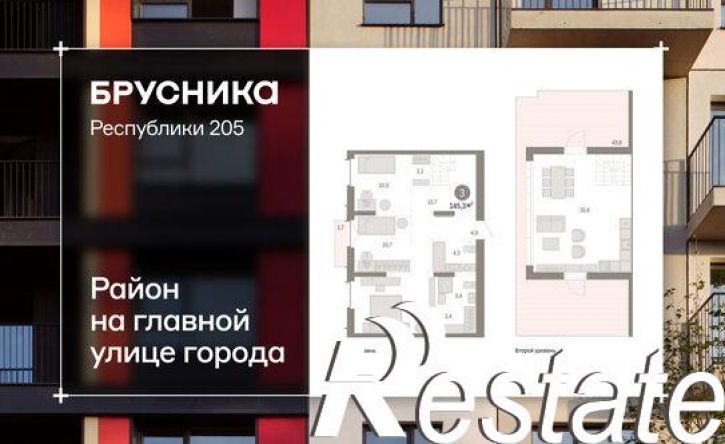 3-комн квартира улица Республики, 205 к2,  д. 205 к2