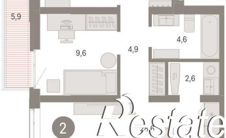 3-комн квартира в новом доме улица Республики, 205 к3,  д. 205 к3