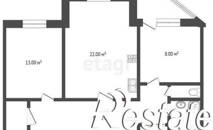 2-комн квартира улица Монтажников, 8,  д. 8