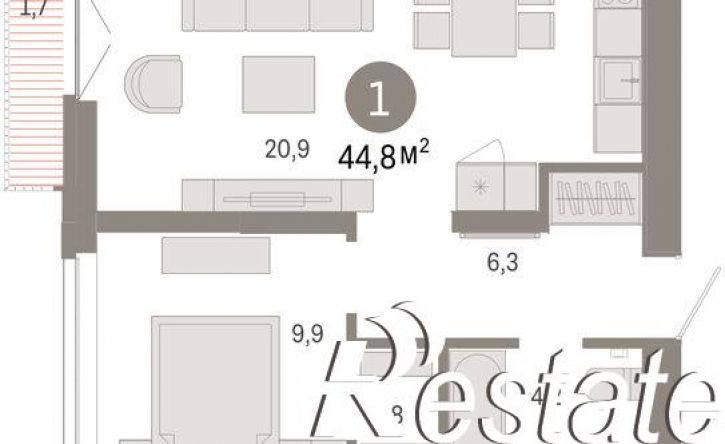 2-комн квартира улица Республики, 205 к2,  д. 205 к2