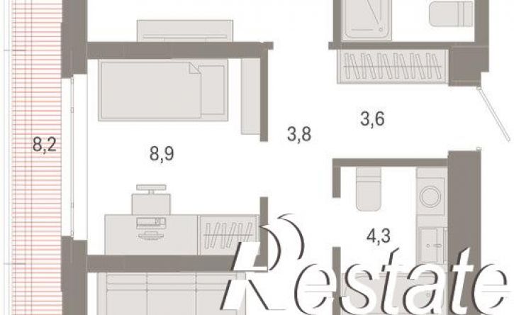 3-комн квартира в новом доме улица Республики, 205 к3,  д. 205 к3