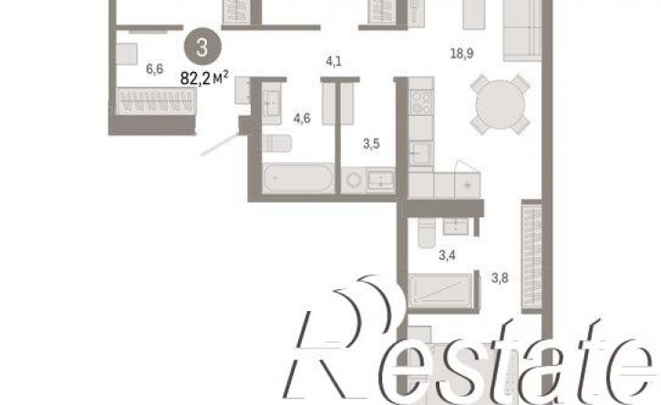3-комн квартира в новом доме улица Республики, 205 к3,  д. 205 к3
