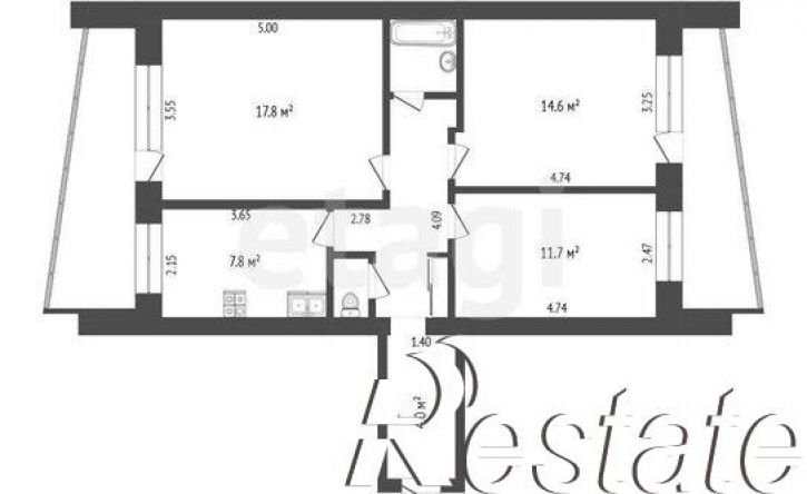 3-комн квартира улица Республики, 92,  д. 92