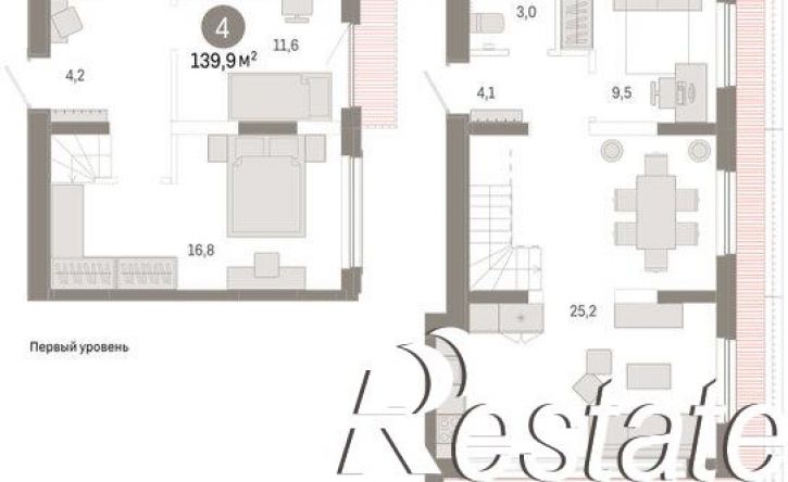 4-комн квартира Краснооктябрьская улица, 4 к2,  д. 4 к2