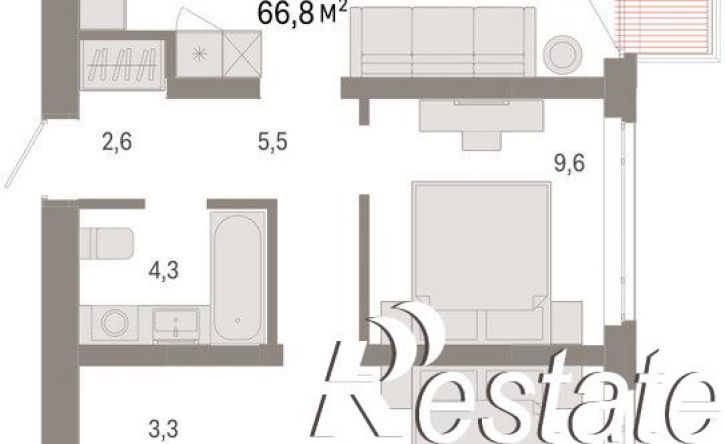 3-комн квартира в новом доме улица Республики, 205 к3,  д. 205 к3