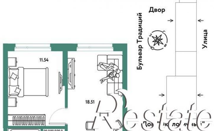 2-комн квартира в новом доме улица Андрея Кореневского, 3 к2,  д. 3 к2