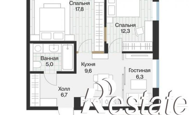 2-комн квартира улица Игоря Комиссарова, 18,  д. 18