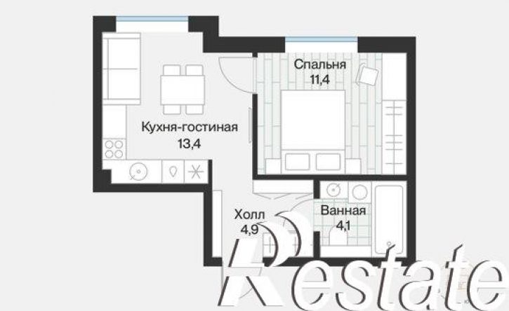 1-комн квартира улица Игоря Комиссарова, 18,  д. 18