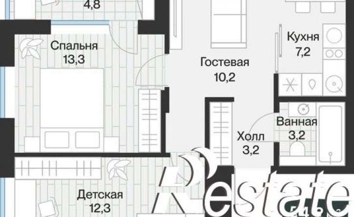 2-комн квартира улица Игоря Комиссарова, 18,  д. 18