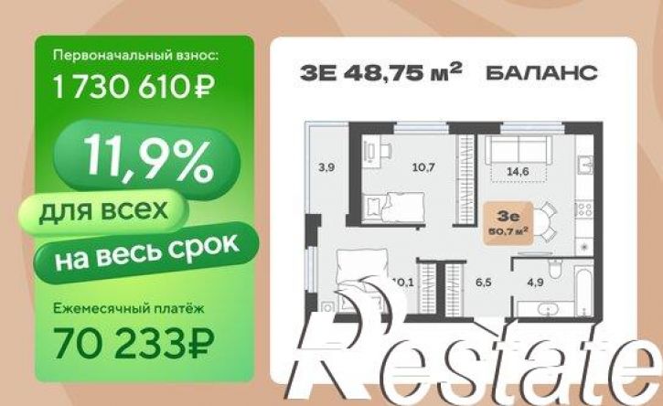 2-комн квартира улица Республики, 204 к17,  д. 204 к17
