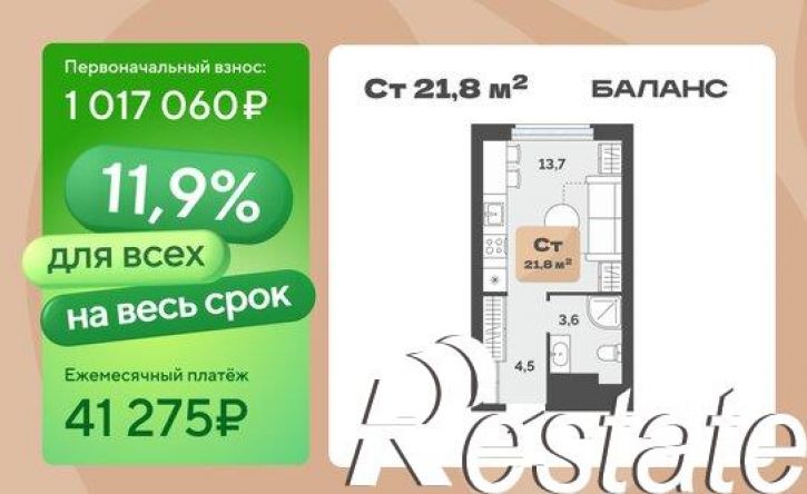 1-комн квартира улица Республики, 204 к17,  д. 204 к17