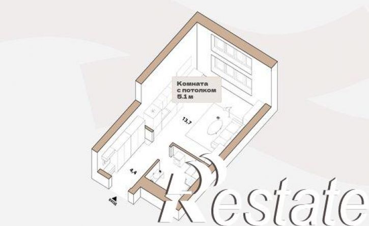 1-комн квартира улица Республики, 204 к17,  д. 204 к17