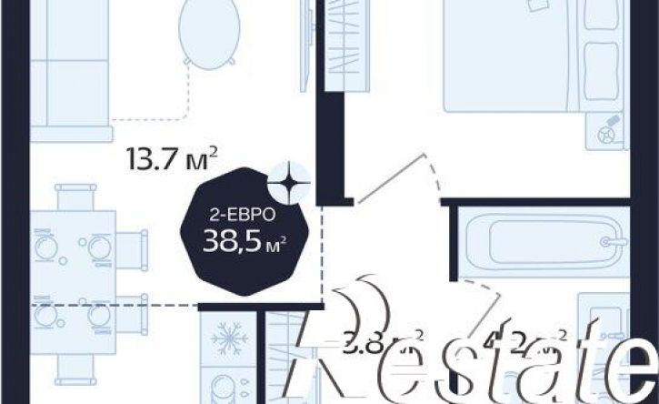 2-комн квартира Новгородская улица, 20,  д. 20