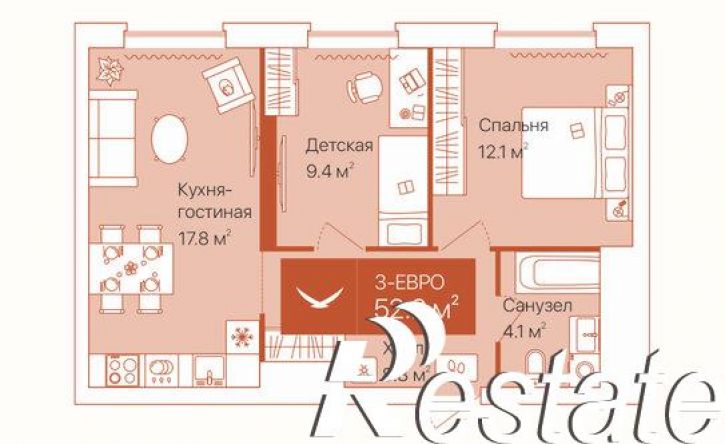 2-комн квартира улица Республики, 204 к12,  д. 204 к12