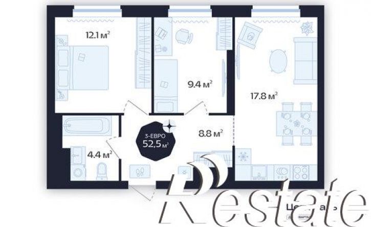 2-комн квартира Новгородская улица, 22,  д. 22