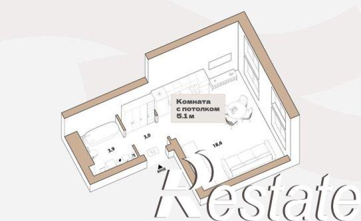 1-комн квартира улица Республики, 204 к18,  д. 204 к18