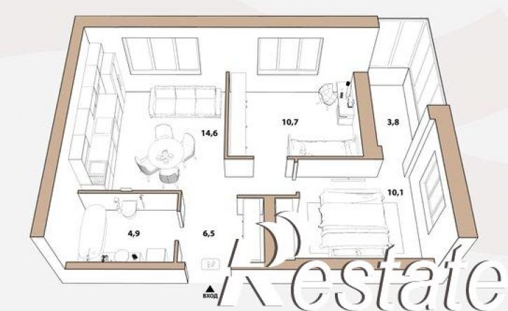 2-комн квартира улица Республики, 204 к18,  д. 204 к18